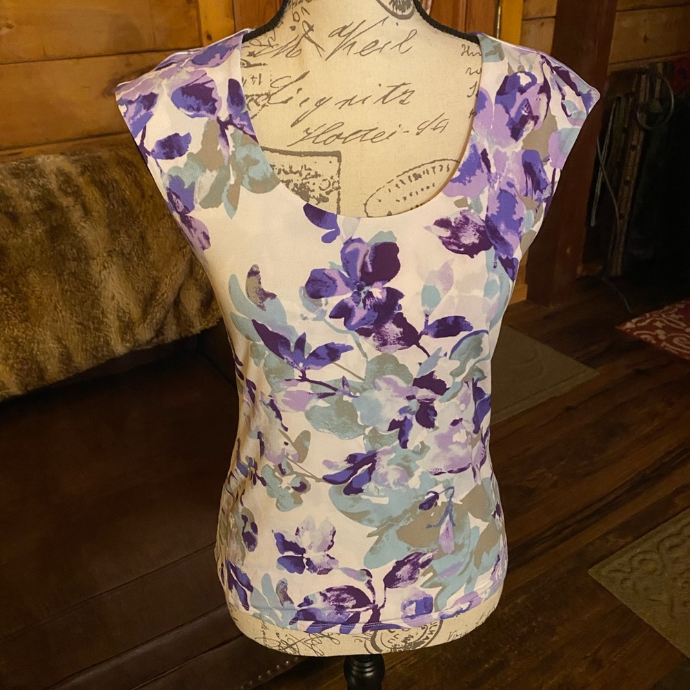 Elegant Purple Floral Women's Blouse